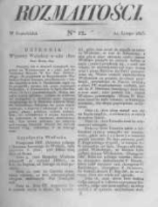 Rozmaitości. Pismo Dodatkowe do Gazety Lwowskiej. 1823 R.3 nr12