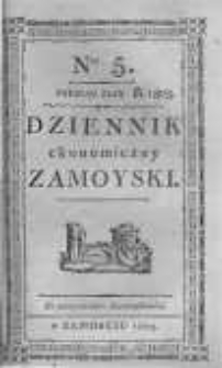 Dziennik Ekonomiczny Zamoyski. 1803 nr5