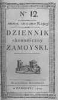 Dziennik Ekonomiczny Zamoyski. 1803 nr12