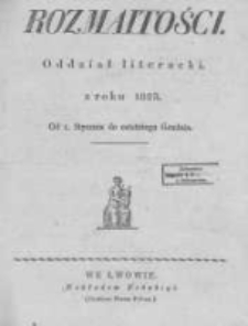 Rozmaitości. Pismo Dodatkowe do Gazety Lwowskiej. 1825 R.5 nr1