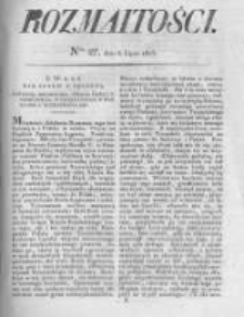 Rozmaitości. Pismo Dodatkowe do Gazety Lwowskiej. 1825 R.5 nr27