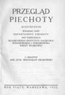 Przegląd Piechoty: miesięcznik wydawany przez Departament Piechoty przy wsp&oacute;łudziale Wojskowego Instytutu Naukowo-Wydawniczego i Towarzystwa Wiedzy Wojskowej 1932 kwiecień R.5 Z.4