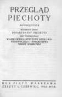 Przegląd Piechoty: miesięcznik wydawany przez Departament Piechoty przy wsp&oacute;łudziale Wojskowego Instytutu Naukowo-Wydawniczego i Towarzystwa Wiedzy Wojskowej 1932 czerwiec R.5 Z.6