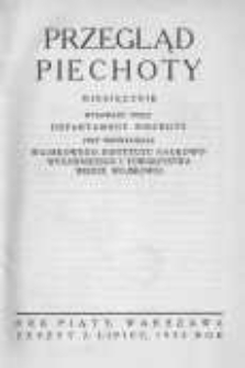 Przegląd Piechoty: miesięcznik wydawany przez Departament Piechoty przy wsp&oacute;łudziale Wojskowego Instytutu Naukowo-Wydawniczego i Towarzystwa Wiedzy Wojskowej 1932 lipiec R.5 Z.7
