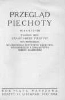 Przegląd Piechoty: miesięcznik wydawany przez Departament Piechoty przy wsp&oacute;łudziale Wojskowego Instytutu Naukowo-Wydawniczego i Towarzystwa Wiedzy Wojskowej 1932 listopad R.5 Z.11