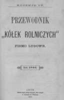 Przewodnik "K&oacute;łek rolniczych". Pismo Ludowe. R. IV. 1892. Nr 1