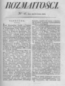 Rozmaitości. Pismo Dodatkowe do Gazety Lwowskiej. 1826 R.5 nr17