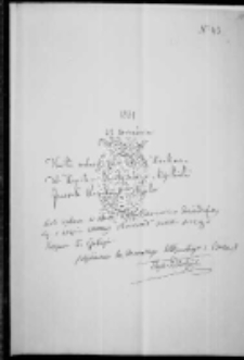 Karta wolnego przejazdu do Krakowa dla Tytusa Działyńskiego