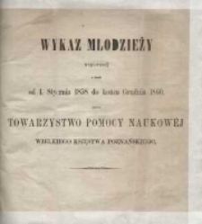 Wykaz młodzieży wspieranéj w latach od 1. stycznia 1858 do końca grudnia 1860 przez Towarzystwo Pomocy Naukowéj Wielkiego Księstwa Poznańskiego