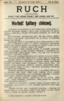 Ruch: dwutygodnik poświęcony sprawom wychowania fizycznego i w og&oacute;le normalnego rozwoju ciała 1909.02.26 R.4 No.4=70
