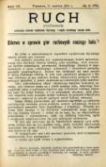 Ruch: dwutygodnik poświęcony sprawom wychowania fizycznego i w og&oacute;le normalnego rozwoju ciała 1909.06.11 R.4 No.11=77