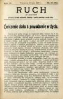 Ruch: dwutygodnik poświęcony sprawom wychowania fizycznego i w og&oacute;le normalnego rozwoju ciała 1909.07.26 R.4 No.14=80