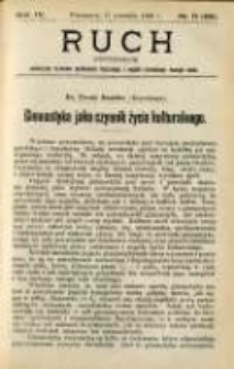 Ruch: dwutygodnik poświęcony sprawom wychowania fizycznego i w og&oacute;le normalnego rozwoju ciała 1909.09.11 R.4 No.17=83