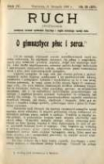 Ruch: dwutygodnik poświęcony sprawom wychowania fizycznego i w og&oacute;le normalnego rozwoju ciała 1909.11.11 R.4 No.21=87
