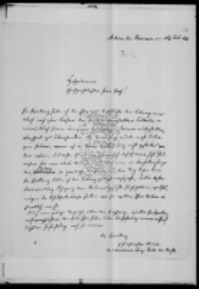 List do Józefa Łubieńskiego od Lang Carl Friedrich