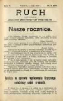 Ruch: dwutygodnik poświęcony sprawom wychowania fizycznego i w ogóle normalnego rozwoju ciała 1910.05.11 R.5 No.9=99