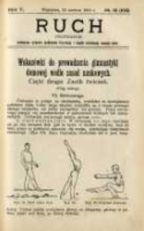 Ruch: dwutygodnik poświęcony sprawom wychowania fizycznego i w og&oacute;le normalnego rozwoju ciała 1910.06.26 R.5 No.12=102