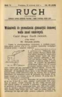 Ruch: dwutygodnik poświęcony sprawom wychowania fizycznego i w og&oacute;le normalnego rozwoju ciała 1910.09.26 R.5 No.18=108