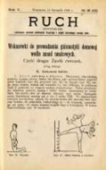 Ruch: dwutygodnik poświęcony sprawom wychowania fizycznego i w ogóle normalnego rozwoju ciała 1910.11.11 R.5 No.21=111