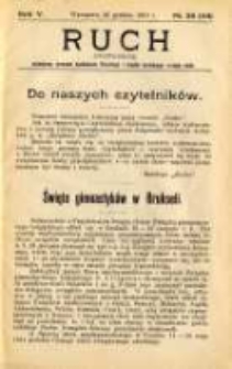 Ruch: dwutygodnik poświęcony sprawom wychowania fizycznego i w og&oacute;le normalnego rozwoju ciała 1910.12.26 R.5 No.24=114