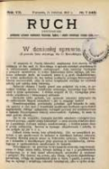 Ruch: dwutygodnik poświęcony sprawom wychowania fizycznego, hygieny i w ogóle normalnego rozwoju ciała 1912.04.11 R.7 No.7=145