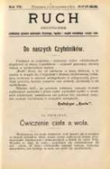 Ruch: dwutygodnik poświęcony sprawom wychowania fizycznego, hygieny i w og&oacute;le normalnego rozwoju ciała 1912.09.11 i 26 R.7 No.17/18=155/156