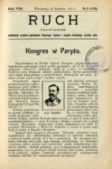 Ruch: dwutygodnik poświęcony sprawom wychowania fizycznego, hygieny i w og&oacute;le normalnego rozwoju ciała 1913.04.26 R.8 No.8=170