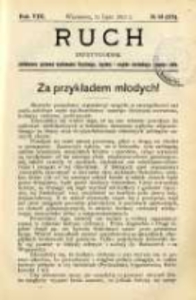 Ruch: dwutygodnik poświęcony sprawom wychowania fizycznego, hygieny i w og&oacute;le normalnego rozwoju ciała 1913.07.11 R.8 No.13=175