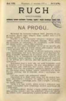 Ruch: dwutygodnik poświęcony sprawom wychowania fizycznego, hygieny i w og&oacute;le normalnego rozwoju ciała 1913.09.11 R.8 No.17=179