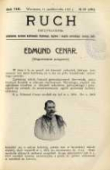 Ruch: dwutygodnik poświęcony sprawom wychowania fizycznego, hygieny i w og&oacute;le normalnego rozwoju ciała 1913.10.11 R.8 No.19=181
