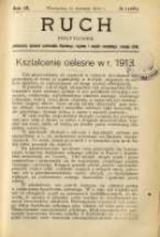Ruch: dwutygodnik poświęcony sprawom wychowania fizycznego, hygieny i w ogóle normalnego rozwoju ciała 1914.01.11 R.9 No.1=187