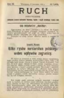 Ruch: dwutygodnik poświęcony sprawom wychowania fizycznego, hygieny i w ogóle normalnego rozwoju ciała 1914.04.11 R.9 No.7=193