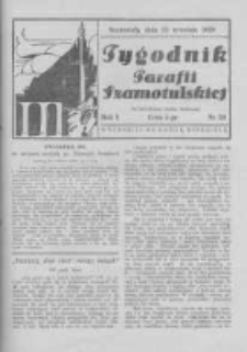 Tygodnik Parafii Szamotulskiej. 1938 R.1 Nr39