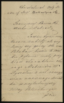 List od Badowskiego Adama