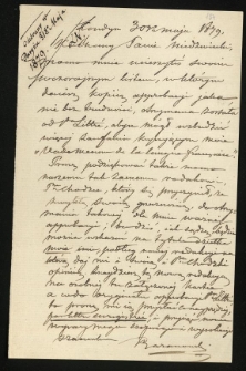 Listy Baranowskiego Jana Józefa rok 1879