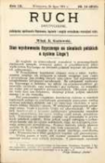 Ruch: dwutygodnik poświęcony sprawom wychowania fizycznego, hygieny i w og&oacute;le normalnego rozwoju ciała 1914.07.26 R.9 No.14=200