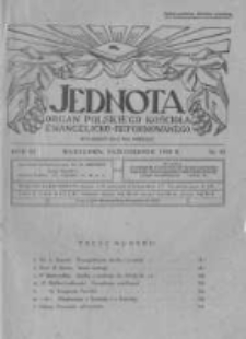 Jednota Organ Polskiego Kościoła Ewangelicko-Reformowanego. 1928 R.3 nr10