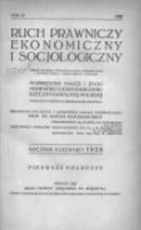 Ruch Prawniczy Ekonomiczny i Socjologiczny: organ Wydziału Prawno-Ekonomicznego Uniwersytetu i Wyższej Szkoły Handlowej w Poznaniu: poświęcony nauce i życiu prawnemu i gospodarczemu Rzeczypospolitej Polskiej 1929 R.9 1 p&oacute;łrocze