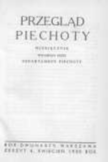 Przegląd Piechoty: miesięcznik wydawany przez Departament Piechoty 1939 kwiecień R.12 Z.4