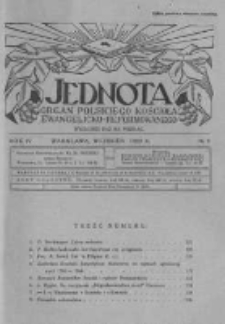 Jednota Organ Polskiego Kościoła Ewangelicko-Reformowanego. 1929 R.4 nr9