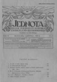 JJednota Organ Polskiego Kościoła Ewangelicko-Reformowanego. 1929 R.4 nr11