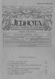JJednota Organ Polskiego Kościoła Ewangelicko-Reformowanego. 1929 R.4 nr11