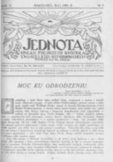 Jednota Jednota Organ Polskiego Kościoła Ewangelicko-Reformowanego. 1930 R.5 nr5