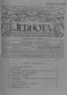 Jednota Organ Polskiego Kościoła Ewangelicko-Reformowanego. 1931 R.6 nr1