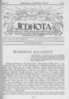 Jednota Organ Polskiego Kościoła Ewangelicko-Reformowanego. 1931 R.6 nr11