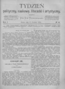 Tydzień Polityczny, Naukowy, Literacki i Artystyczny. 1870 R.1 nr16