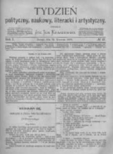 Tydzień Polityczny, Naukowy, Literacki i Artystyczny. 1870 R.1 nr17