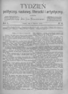Tydzień Polityczny, Naukowy, Literacki i Artystyczny. 1870 R.1 nr23