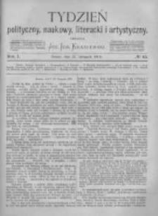 Tydzień Polityczny, Naukowy, Literacki i Artystyczny. 1870 R.1 nr46
