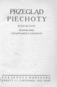 Przegląd Piechoty: miesięcznik wydawany przez Departament Piechoty 1933 listopad R.6 Z.11